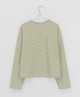 Henkan Stripe Color Matching Round Long Sleeve Tee