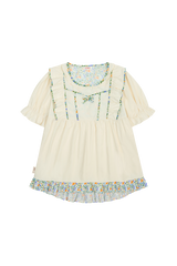 ULLALA PAJAMA Edit Short-sleeve Two-piece Cream[24160WTSSN]