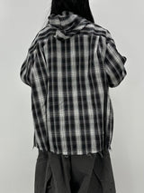 vely gingham hooded shirt
