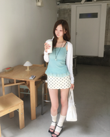 Satin dot skirt