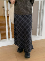 Tigent Peach Fuzz Check Long Skirt