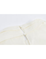 [PRE- FALL] Dahlia Satin Ribbon Scarf Slim Half Sleeve Top Black