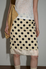 Layered Dot Midi Skirt (Yellow/2size)