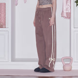 [RE] SWEET RIBBON SWEAT PANTS - BROWN/YELLOW