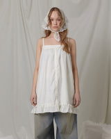 ボタンアップラフルドレス/ホワイト