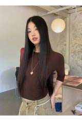 ラウンドカプリハイエンドロングスリーブTシャツ