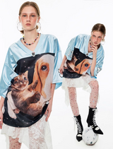 IN STOCK | I Love White Dog and Cat oversized T-shirt