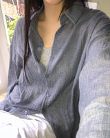 Ennie loose fit gauze see-through shirt