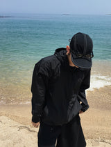 Mate diagonal hood windbreaker 7C