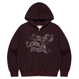 EMPTY STRIPE ZIP UP HOODIE