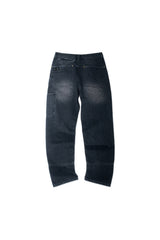 DESTROYED DOUBLE KNEE CARPENTER DENIM (BLACK)