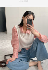Nana See-through Round Neck Vest