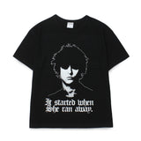Unisex Human Print Crop T-shirt (Black)