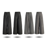 American Vintage Button Detail Clean Fit Wide Slacks