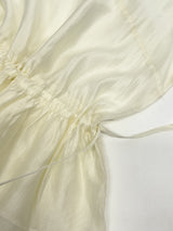 Tencel See-through Frill Sleeveless Blouse