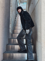 Mille stone washed bootcut denim pants