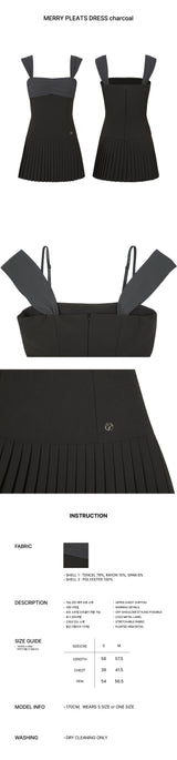 MERRY PLEATS DRESS charcoal