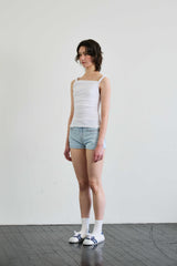 COS TWISTED SHIRRLING TOP / WHITE