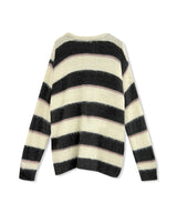 UNISEX ボーダーシャギーカーデ