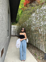 DESTROYED WIDE DENIM PANTS code 21006