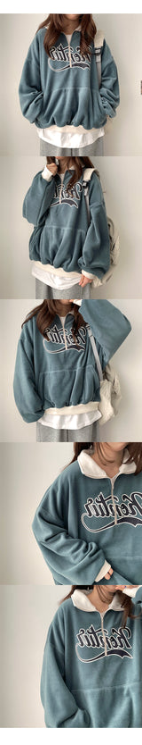 Z2 Tone Color Fleece Semi-Zipup
