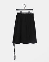 Akin ribbon pintuck flare midi skirt
