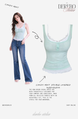 Candy Mint Double Layered Sleeveless (Two Piece) 