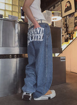 カルテルバックペインティングバルーンデニムパンツ