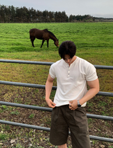 Slag Henry Neck Round Short Sleeve Knit