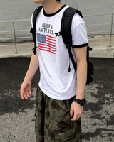 ルーアメリカンフラッグリンガーマッスルTシャツ