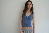 Lazy sleeveless top_blue