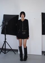 RIB SLIM HOOD ZIP-UP