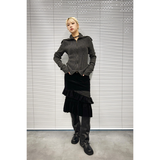 HIGH NECK ZIP-UP: GREY