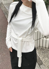 ボートネックストラップクロップトップ