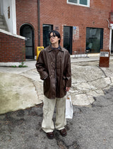 No.0946 DT leather half COAT