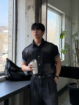 Ever snap muscle-fit denim shirt