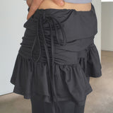 Pinshu Currot Flared String Skirt Bootscut Pantskirt Pants