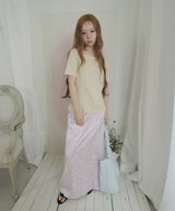 BLOSSOM JACQUARD SATIN LONG SKIRT