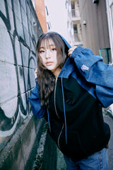 Collaboration Denim Hoodie | YUNA × WONDER VISITOR