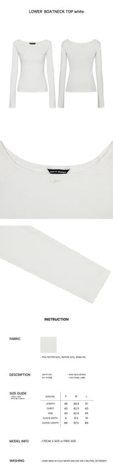LOWER BOATNECK TOP white