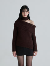 Muffler symbol knit set (Brown)