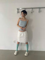 Lace Cami Top (Tumble, Bio-Washed) 3sizes - Powder blue