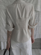 Sareon Open Collar Three QuarterShirt