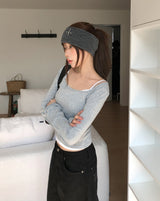 クロススタッドボーダーヘアバンド