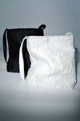 Garden satin jacquard bag, Cream
