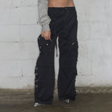 DETACHABLE CARGO STRAP PANTS (BLACK) F25ZD978