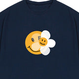 [UNISEX] ドッテッドスマイルフラワーミックスショートスリーブTシャツ