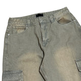 Mud Tin Vintage Washing Cargo Denim Pants