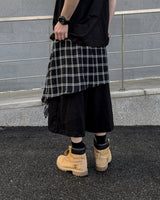 Lever Check Layered Bermuda Pants