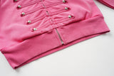 ナレル メタル ストラップ フーディー ジップアップ